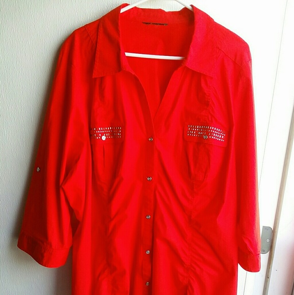 Lane Bryant Tops - Lane Bryant dress shirt button down top size 3X